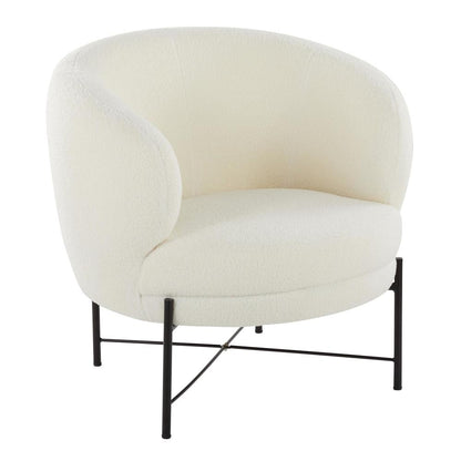 Black Metal, White Sherpa Chloe Accent Chair