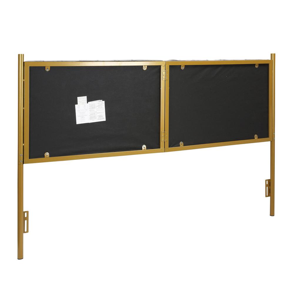 Gold Steel, Grey Velvet Chloe Headboard