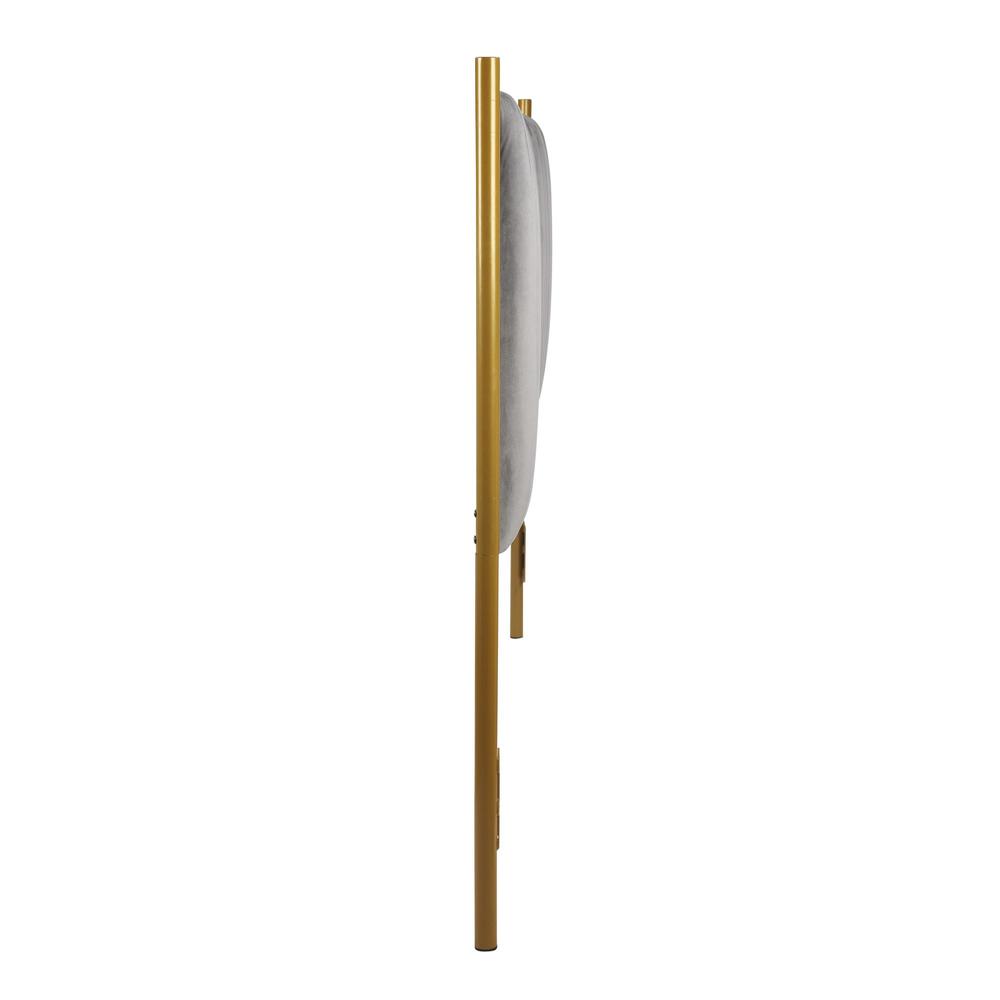 Gold Steel, Grey Velvet Chloe Headboard