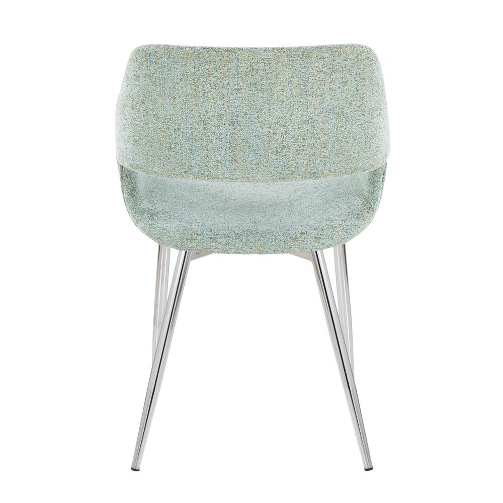 Chrome, Light Green Fabric Margarite Chair - Set of 2