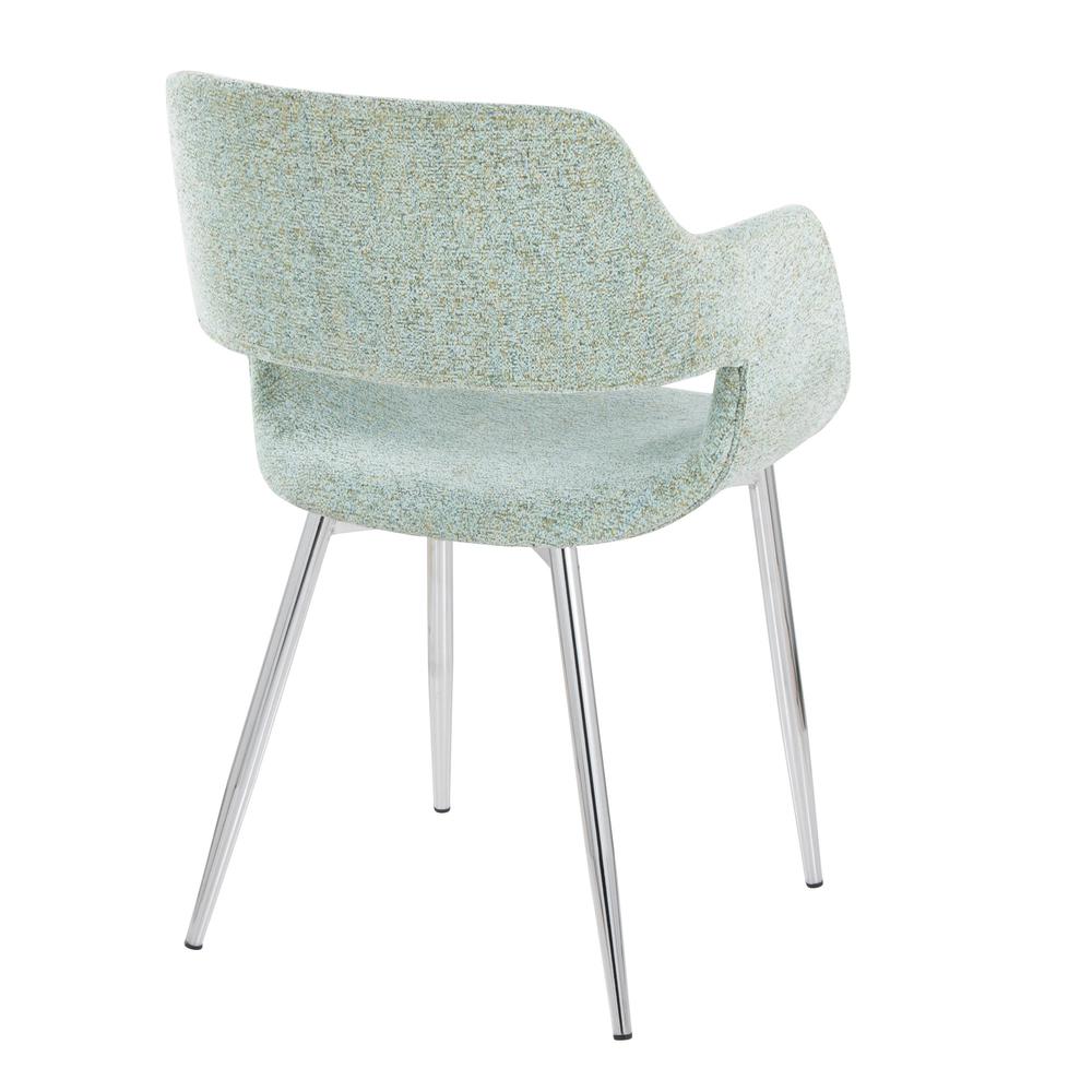 Chrome, Light Green Fabric Margarite Chair - Set of 2