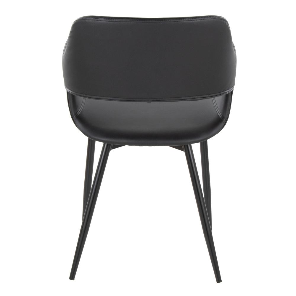 Black Metal, Black PU Margarite Chair - Set of 2