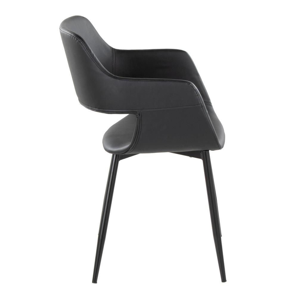 Black Metal, Black PU Margarite Chair - Set of 2