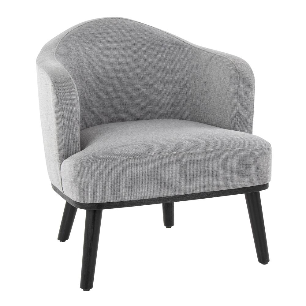 Black Wood, Grey Fabric Ahoy Accent Chair