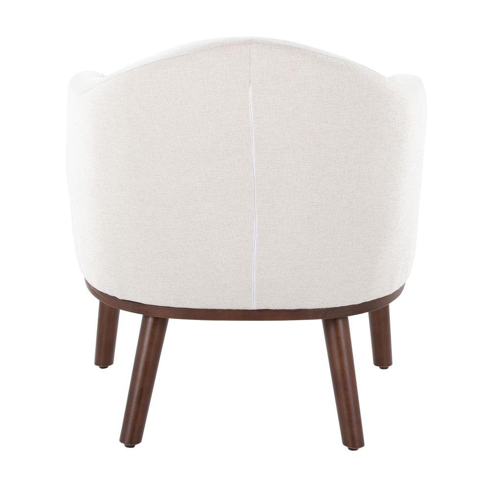 Walnut Wood, Cream Fabric Ahoy Accent Chair