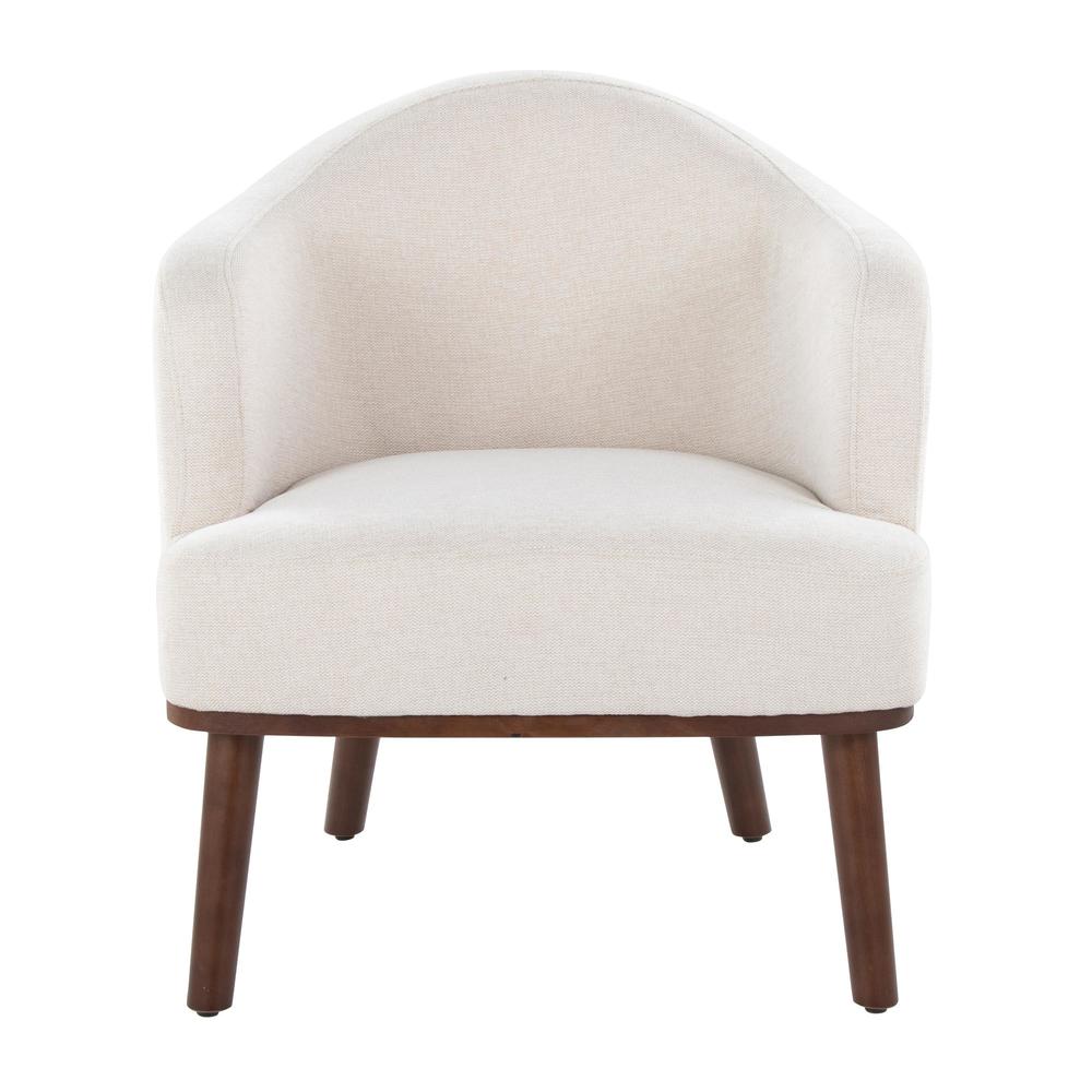 Walnut Wood, Cream Fabric Ahoy Accent Chair