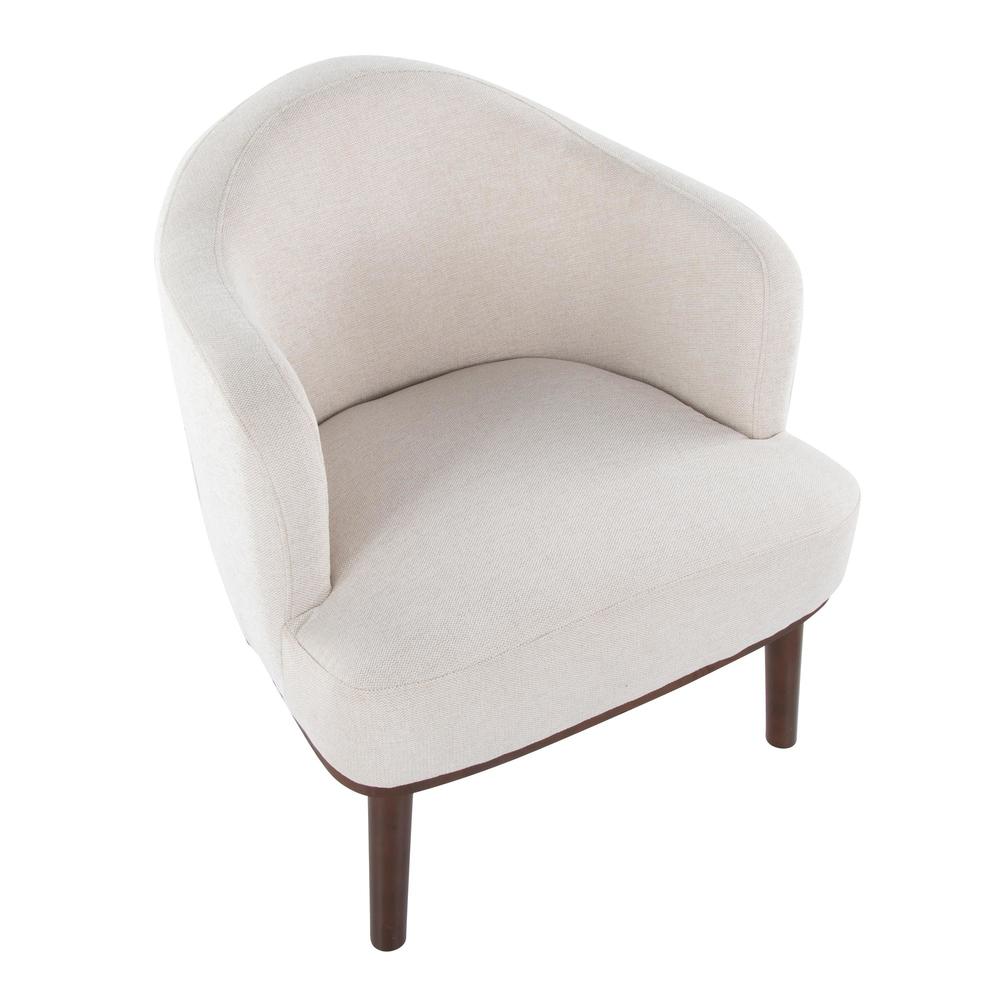 Walnut Wood, Cream Fabric Ahoy Accent Chair