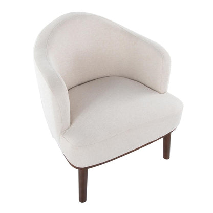 Walnut Wood, Cream Fabric Ahoy Accent Chair