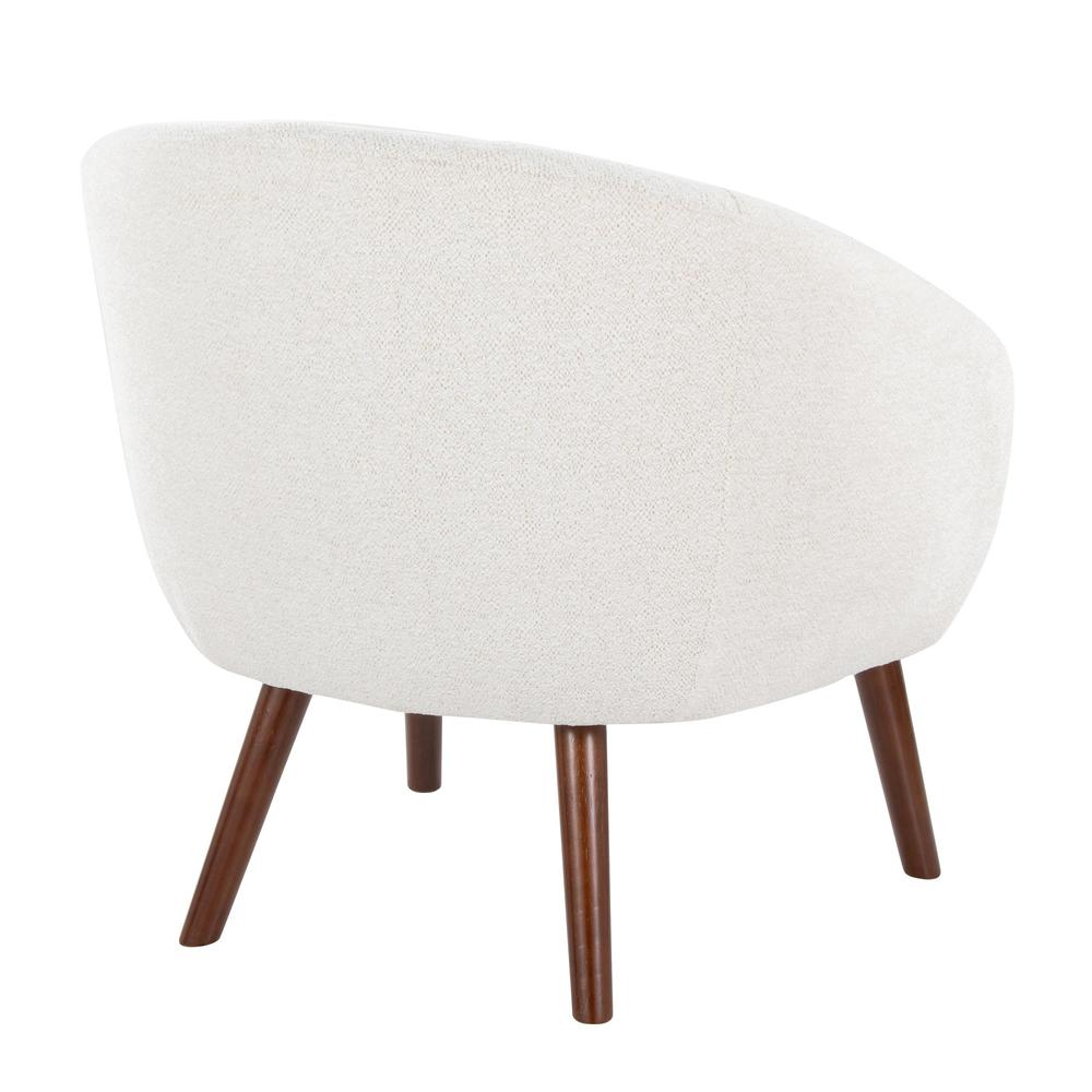 Walnut Wood, Cream Fabirc Ashland Lounge Chair