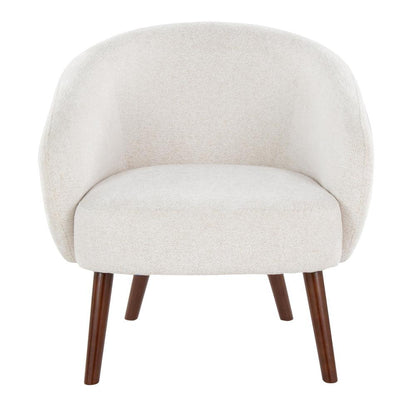Walnut Wood, Cream Fabirc Ashland Lounge Chair