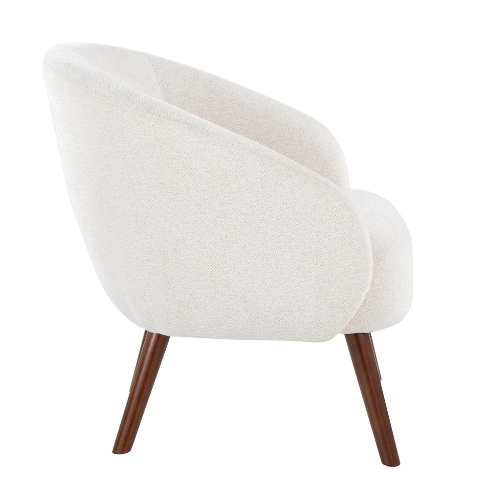 Walnut Wood, Cream Fabirc Ashland Lounge Chair