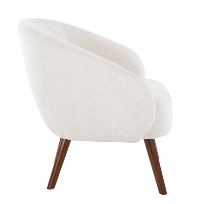 Walnut Wood, Cream Fabirc Ashland Lounge Chair