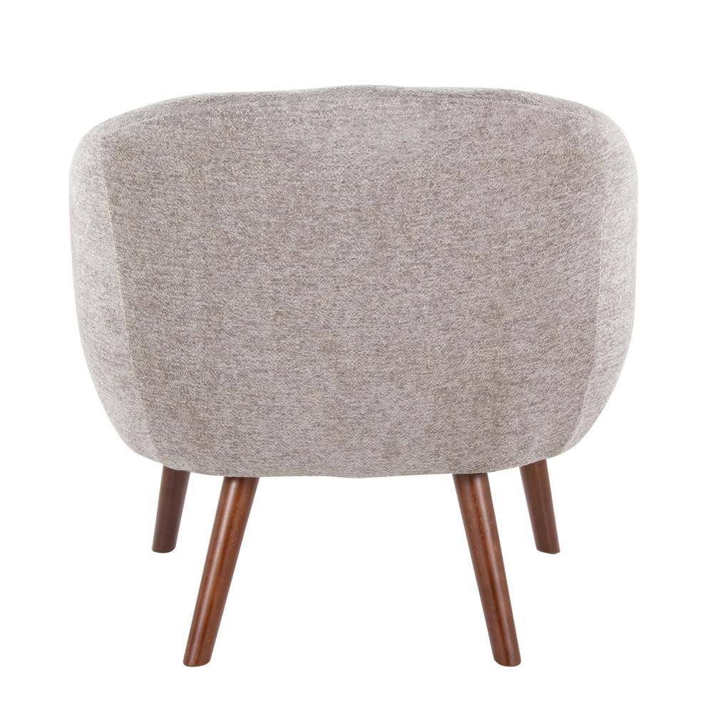 Walnut Wood, Grey Fabric Ashland Lounge Chair