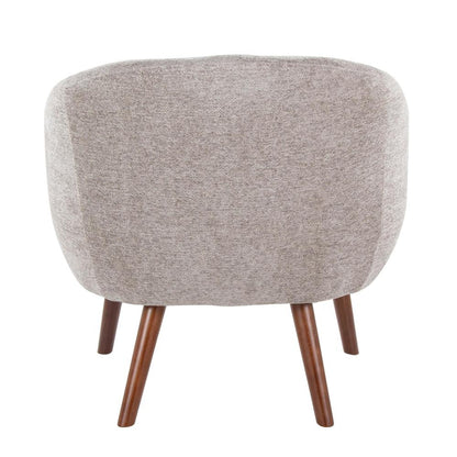 Walnut Wood, Grey Fabric Ashland Lounge Chair
