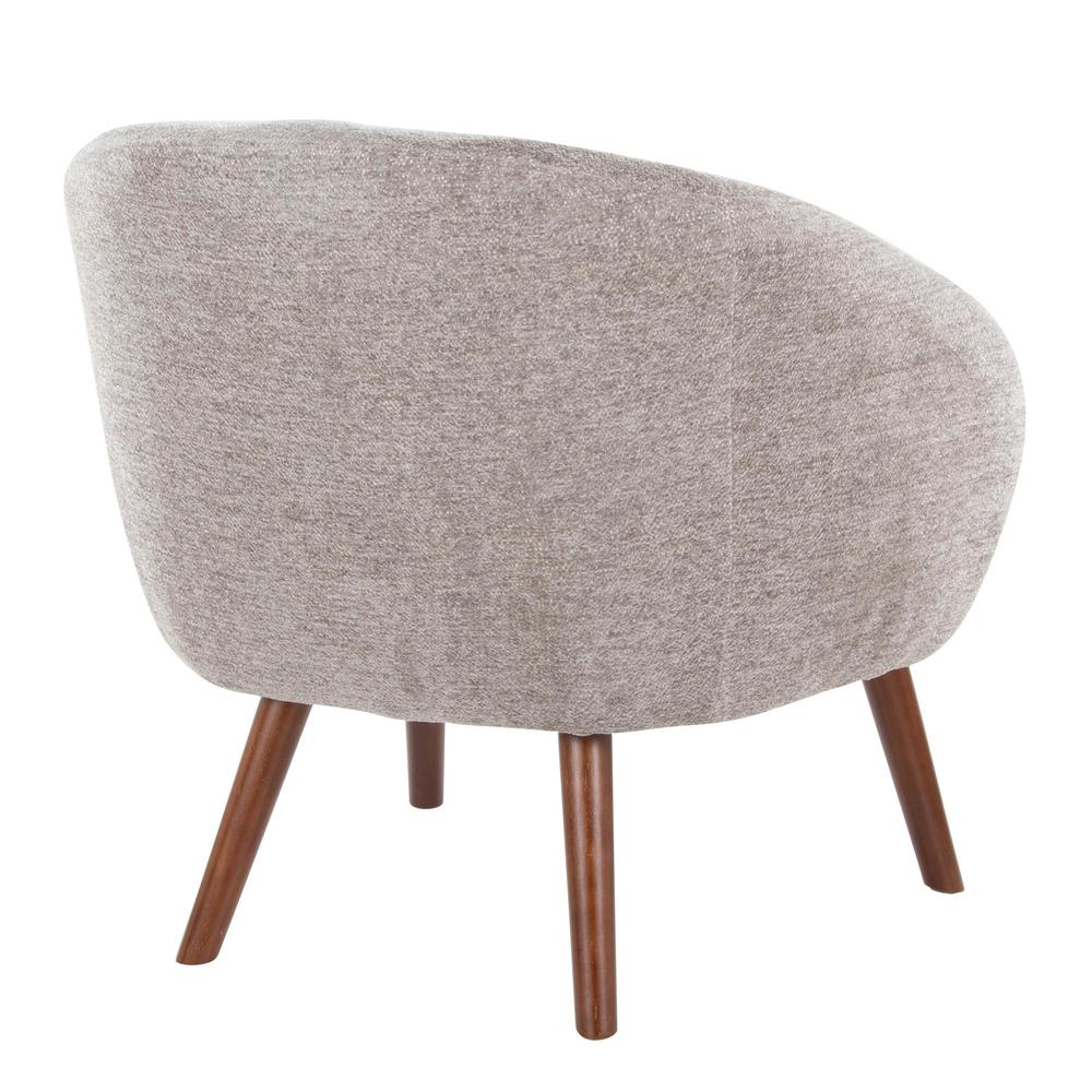 Walnut Wood, Grey Fabric Ashland Lounge Chair
