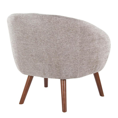 Walnut Wood, Grey Fabric Ashland Lounge Chair