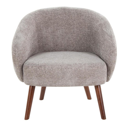 Walnut Wood, Grey Fabric Ashland Lounge Chair