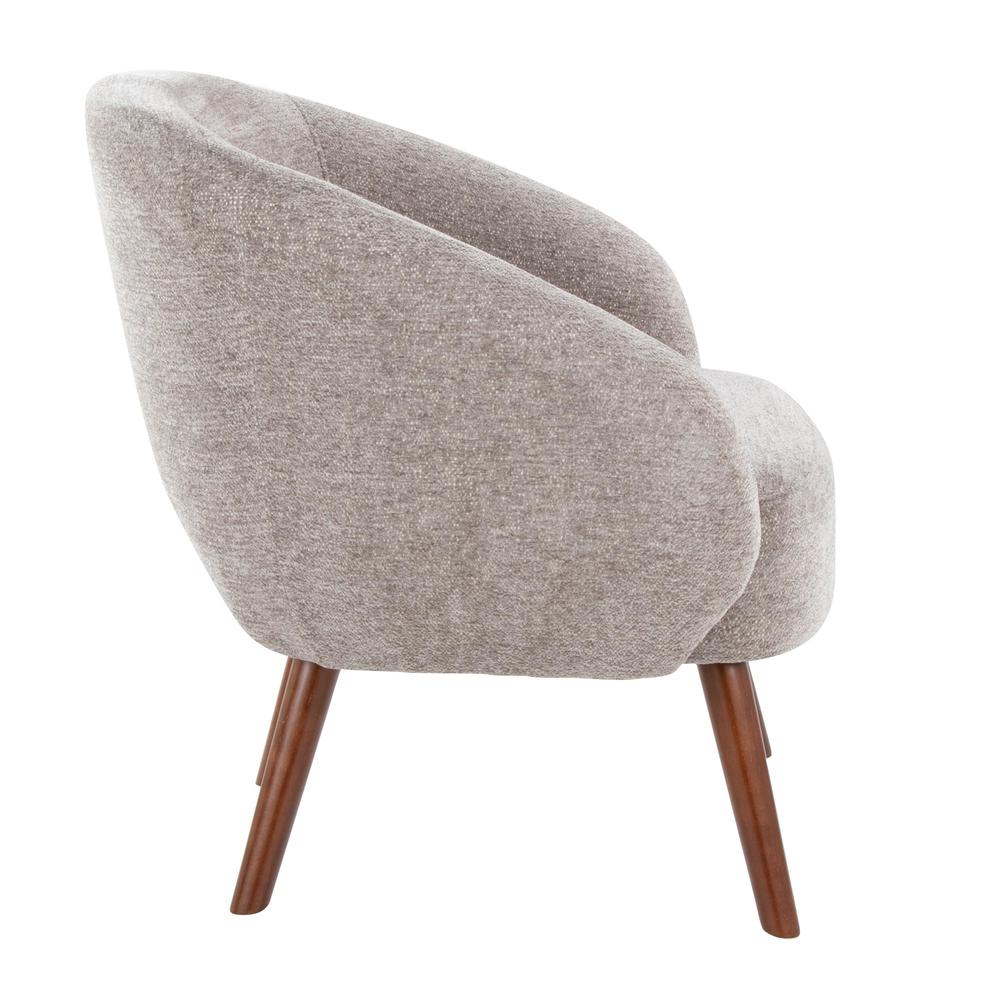 Walnut Wood, Grey Fabric Ashland Lounge Chair