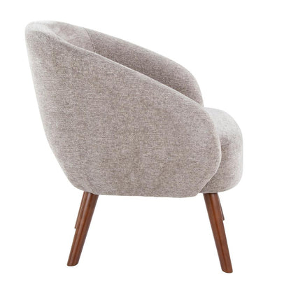 Walnut Wood, Grey Fabric Ashland Lounge Chair