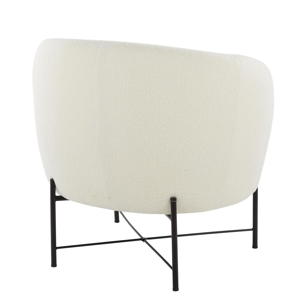 Black Metal, White Sherpa Chloe Accent Chair
