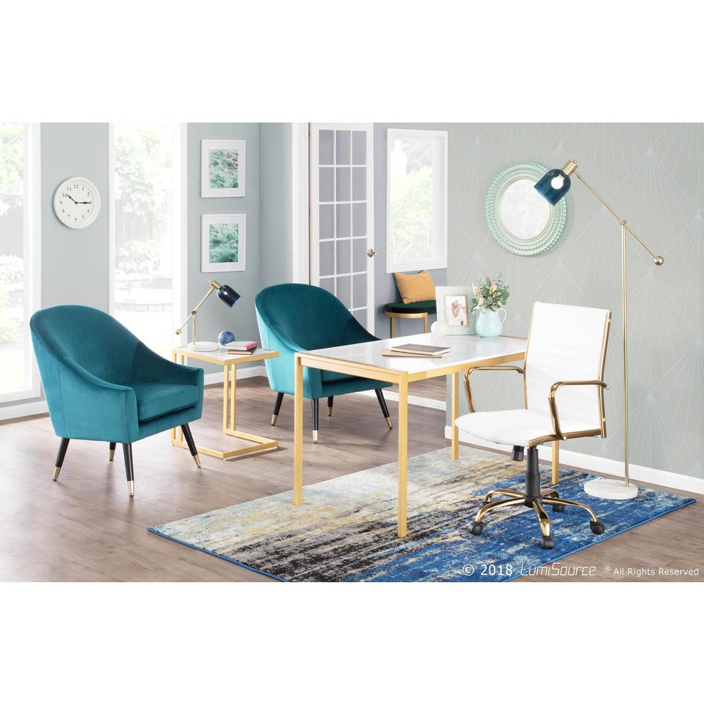 Gold Metal, White Marble Fuji Dinette Table