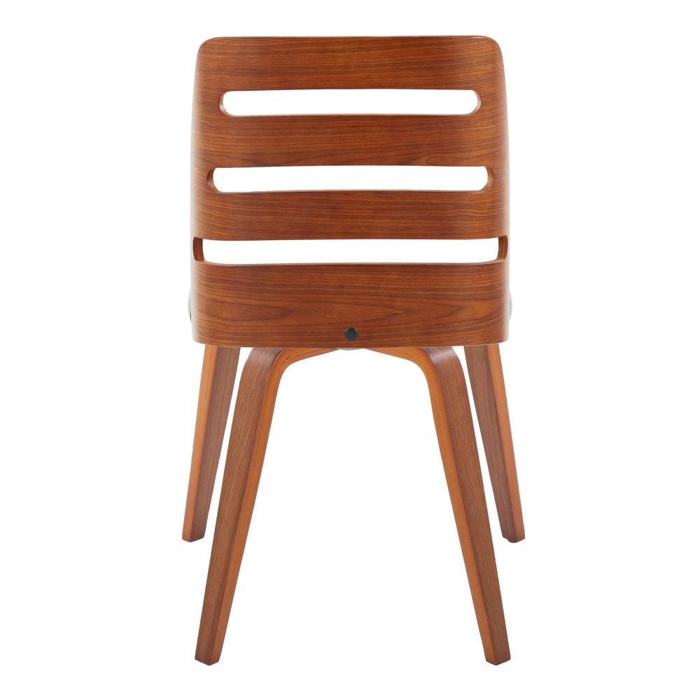Walnut Wood, Grey Fabric Trevi Chair - Set of 2
