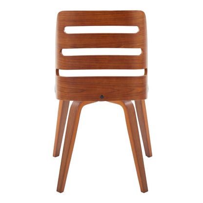 Walnut Wood, Grey Fabric Trevi Chair - Set of 2
