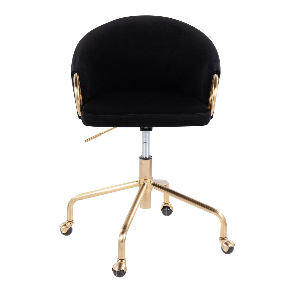 Gold Metal, Black Velvet Claire Task Chair