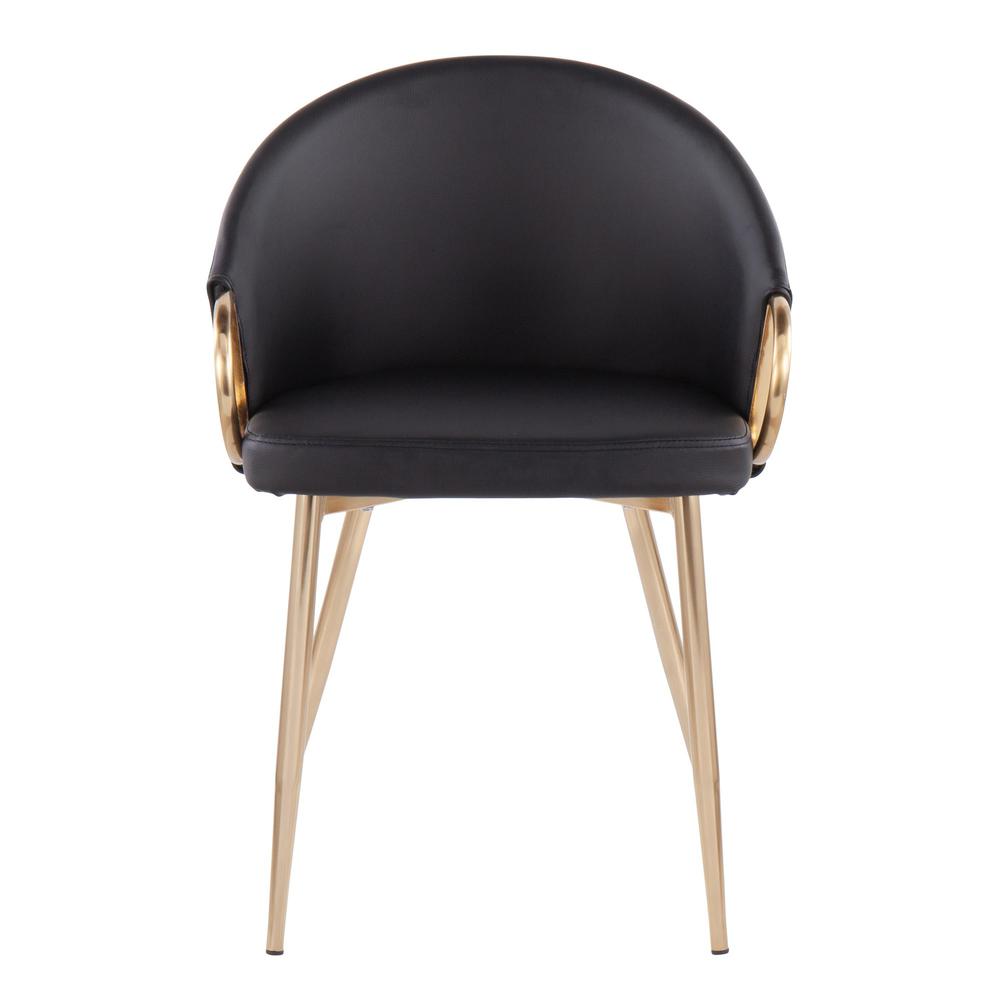 Gold Metal, Black PU Claire Chair