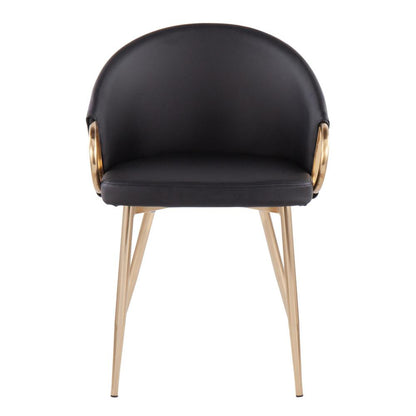 Gold Metal, Black PU Claire Chair