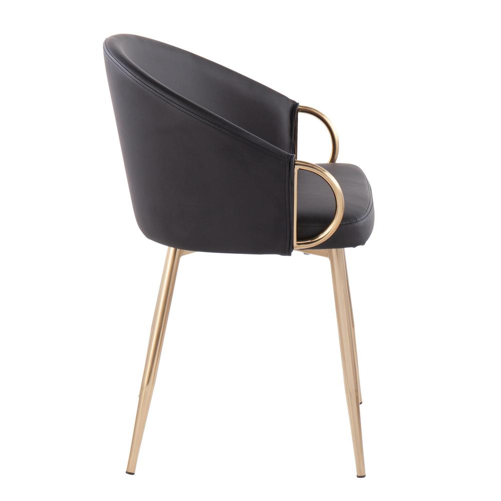 Gold Metal, Black PU Claire Chair