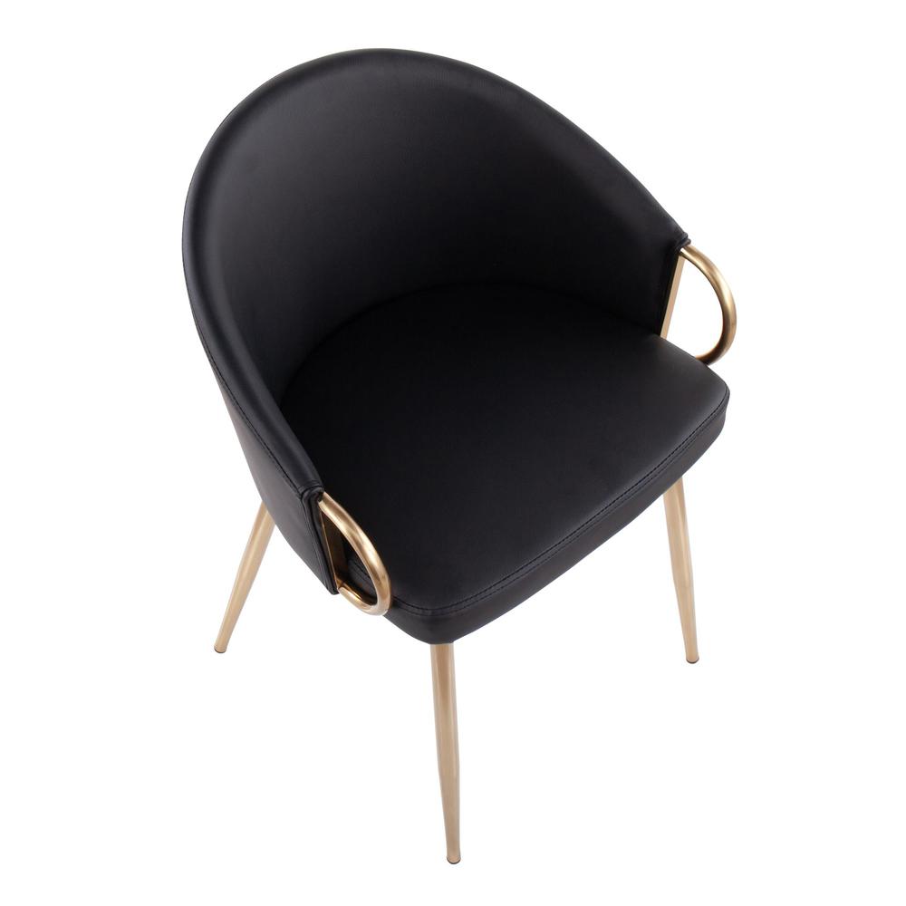 Gold Metal, Black PU Claire Chair