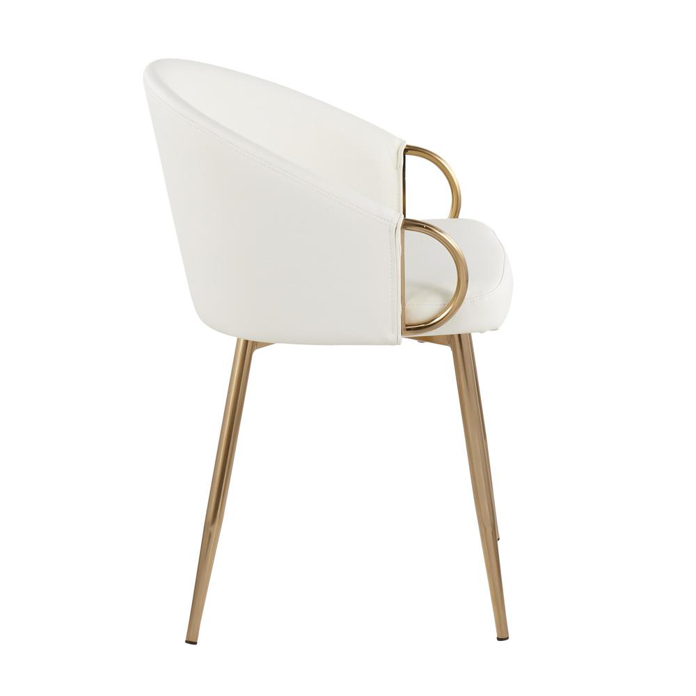 Gold Metal, White PU Claire Chair