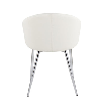 Silver Metal, White PU Claire Chair