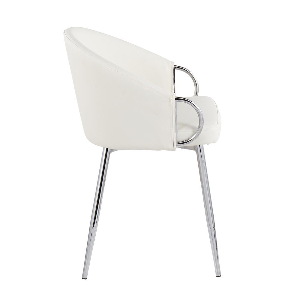 Silver Metal, White PU Claire Chair