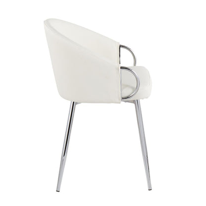 Silver Metal, White PU Claire Chair