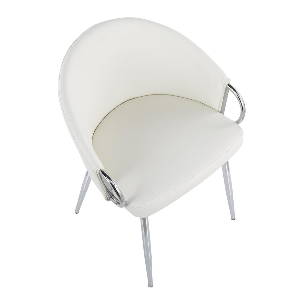Silver Metal, White PU Claire Chair