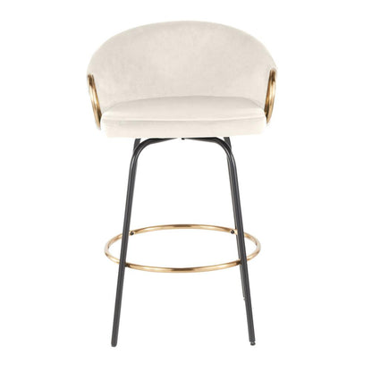 Black Claire 26" Fixed Height Counter Stool - Set of 2