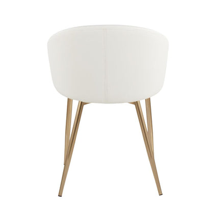 Gold Metal, White PU Claire Chair - Set of 2
