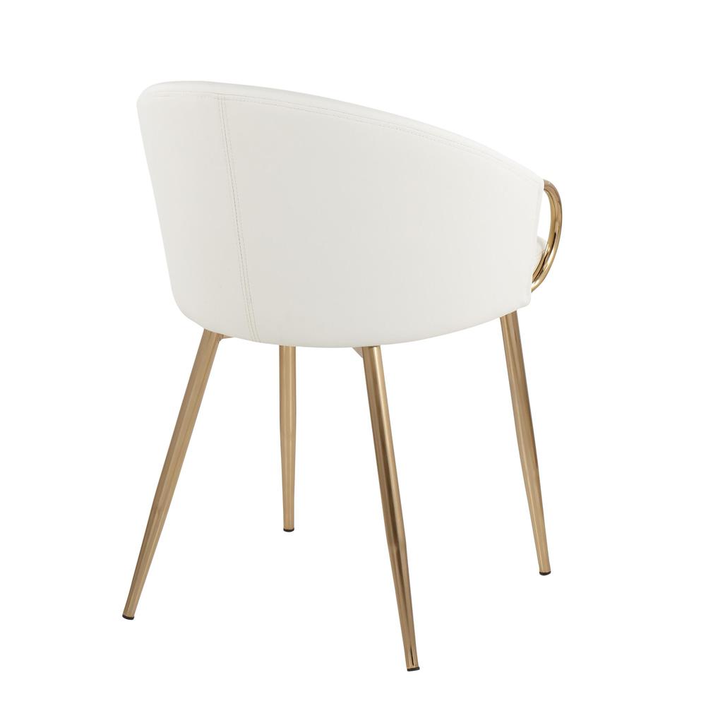Gold Metal, White PU Claire Chair - Set of 2