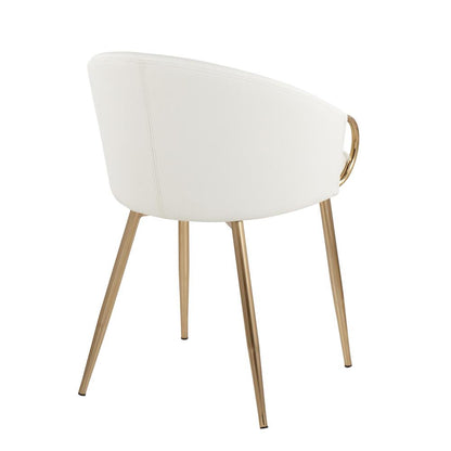 Gold Metal, White PU Claire Chair - Set of 2