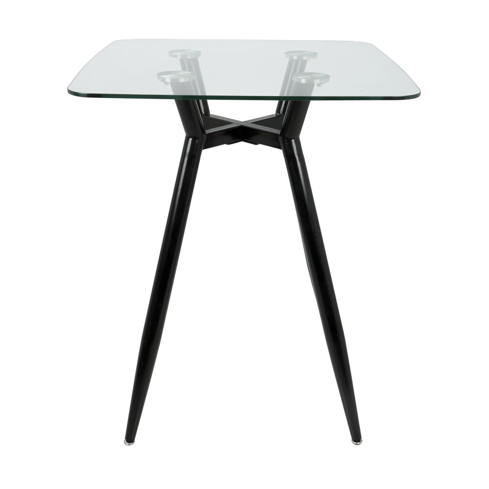 Black, Clear Glass Clara Square Counter Table