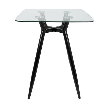 Black, Clear Glass Clara Square Counter Table