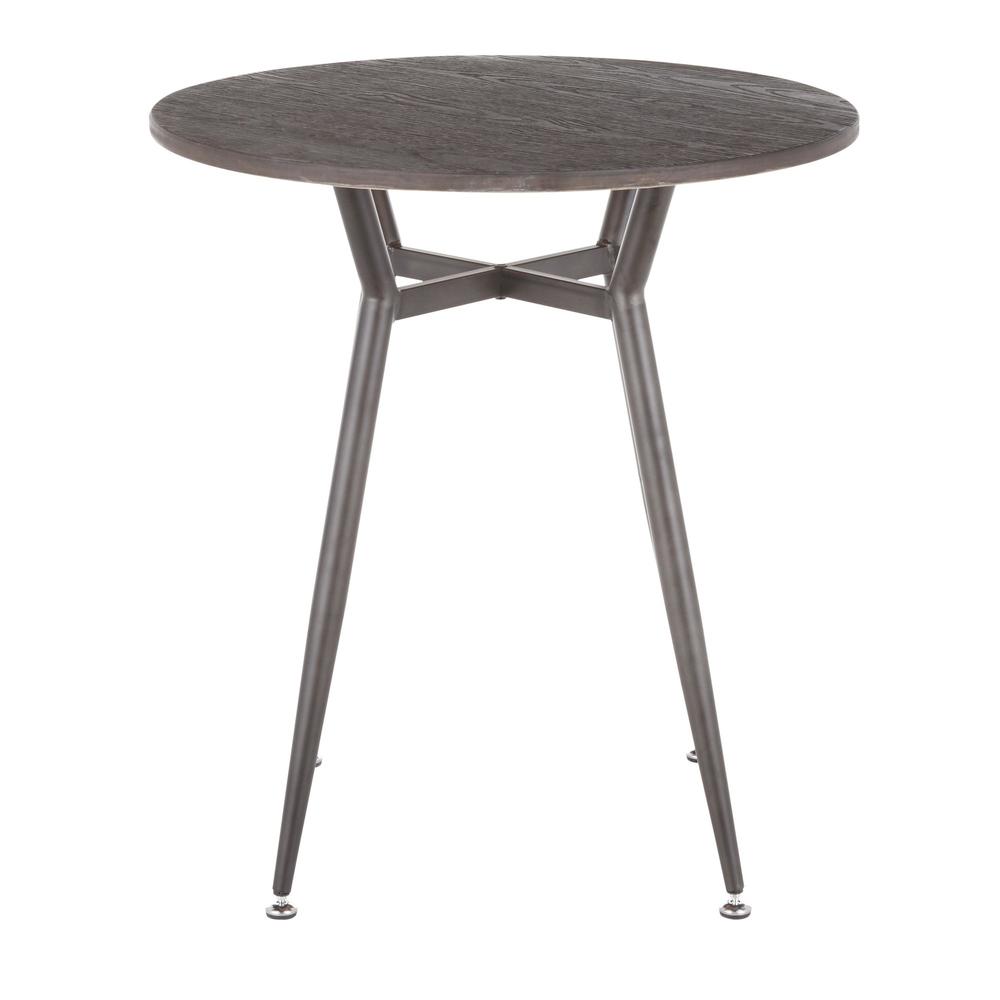 Antique Metal, Espresso Bamboo Clara Round Dinette Table