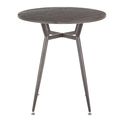 Antique Metal, Espresso Bamboo Clara Round Dinette Table