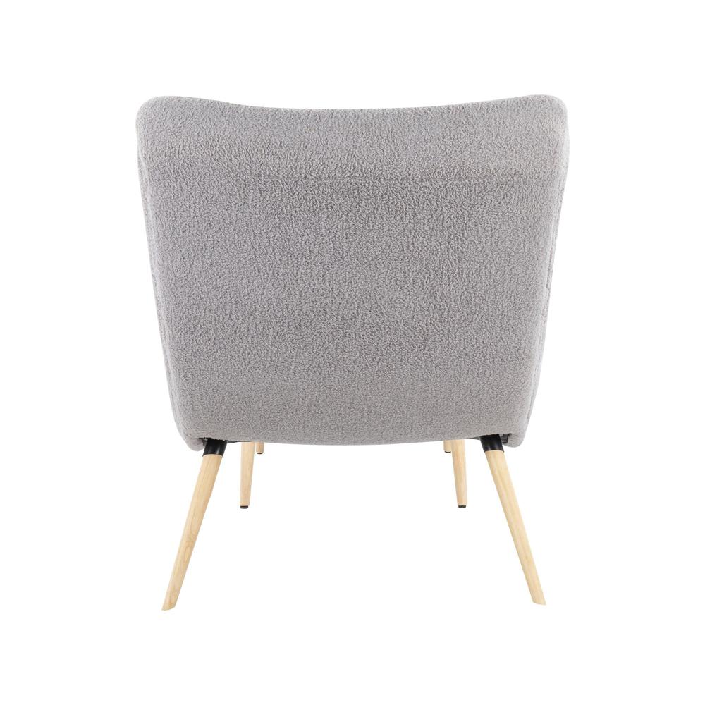 Natural Wood, Grey Sherpa Cloud Chair
