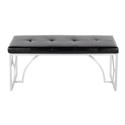 Silver Metal, Black PU Constellation Bench