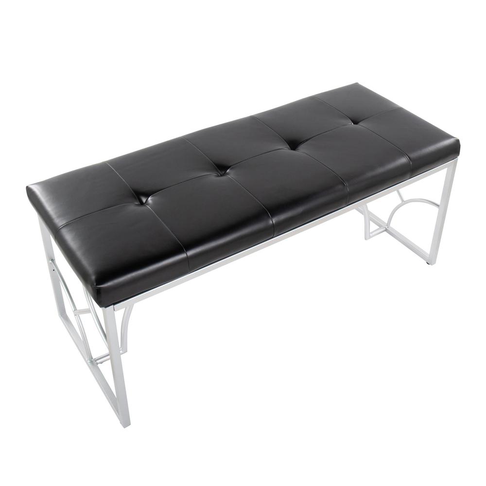 Silver Metal, Black PU Constellation Bench