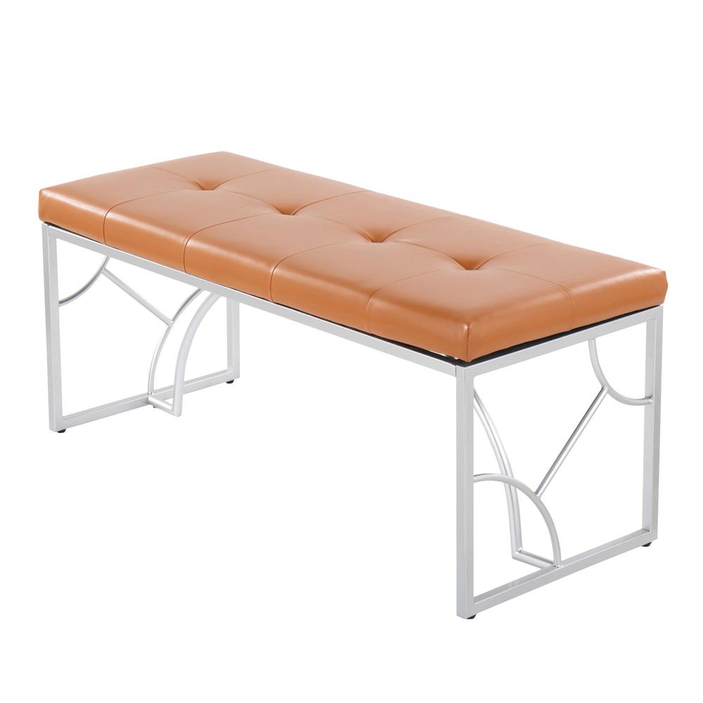Silver Metal, Camel PU Constellation Bench