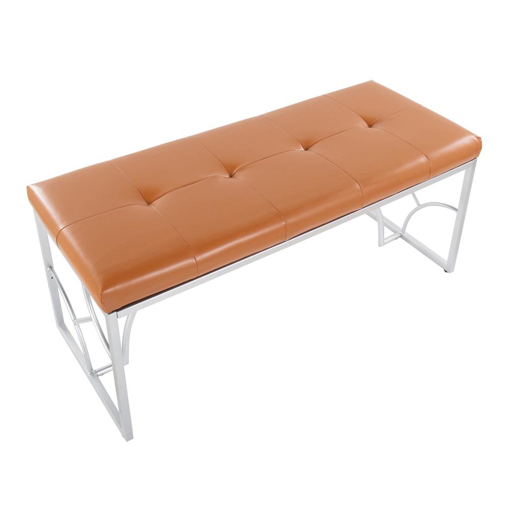 Silver Metal, Camel PU Constellation Bench